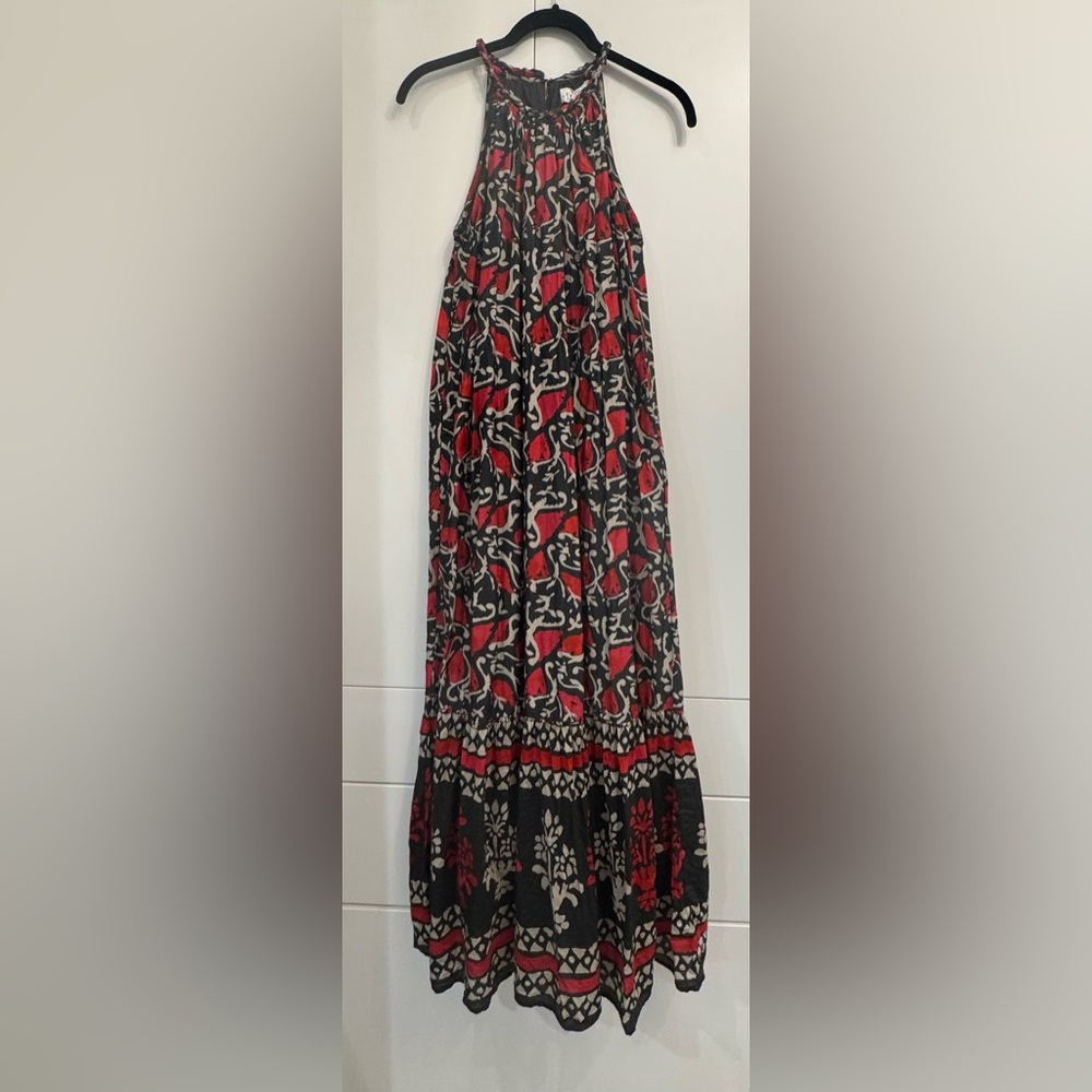 Velvet by Graham & Spencer Halter Neck Maxi Dress, Red and Black Floral, Sz S - Picture 3 of 8